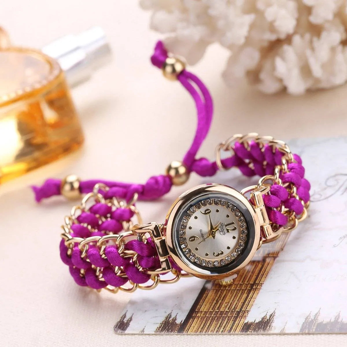 Luxury Stylish Girls Analog Handmade Braided Bracelet Watch Thread Knitted Weaved Strap Women Dress Casual WatchesFemale Ladies Wrist Watch Best For Personal Use Or Gift Birthday Party